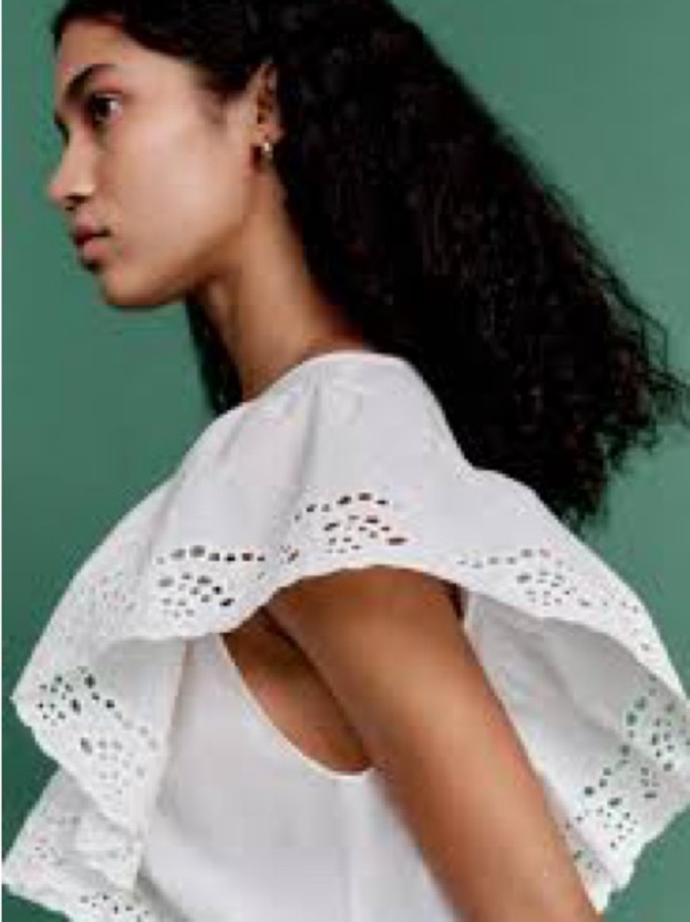 H&M White Eyelet Ruffle Blouse - Picture 2 of 6